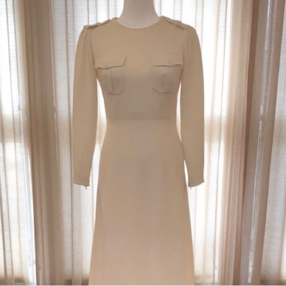 Ralph Lauren Blue Label Cream Long Sleeve Dress.  Worn once.